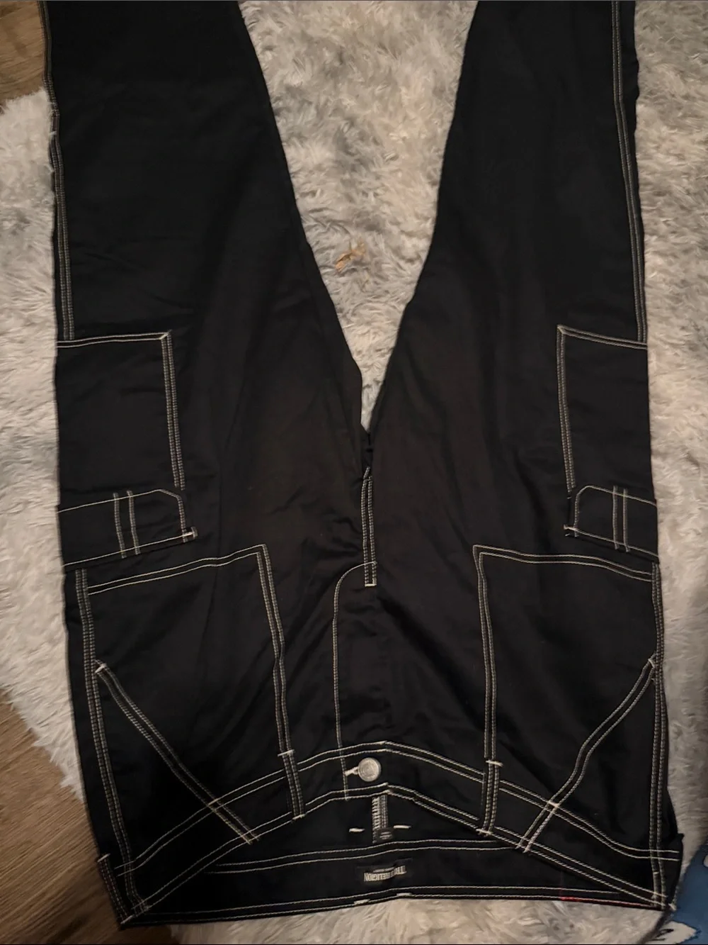 True Religion Black Jeans with White Contrast Stitch
